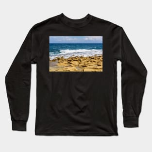 Mediterranean sea water with stone beach Long Sleeve T-Shirt